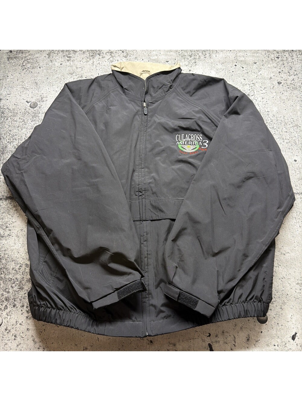 Vintage John Deere Windbreaker Jacket Destinations Size XL Black Full Zip
